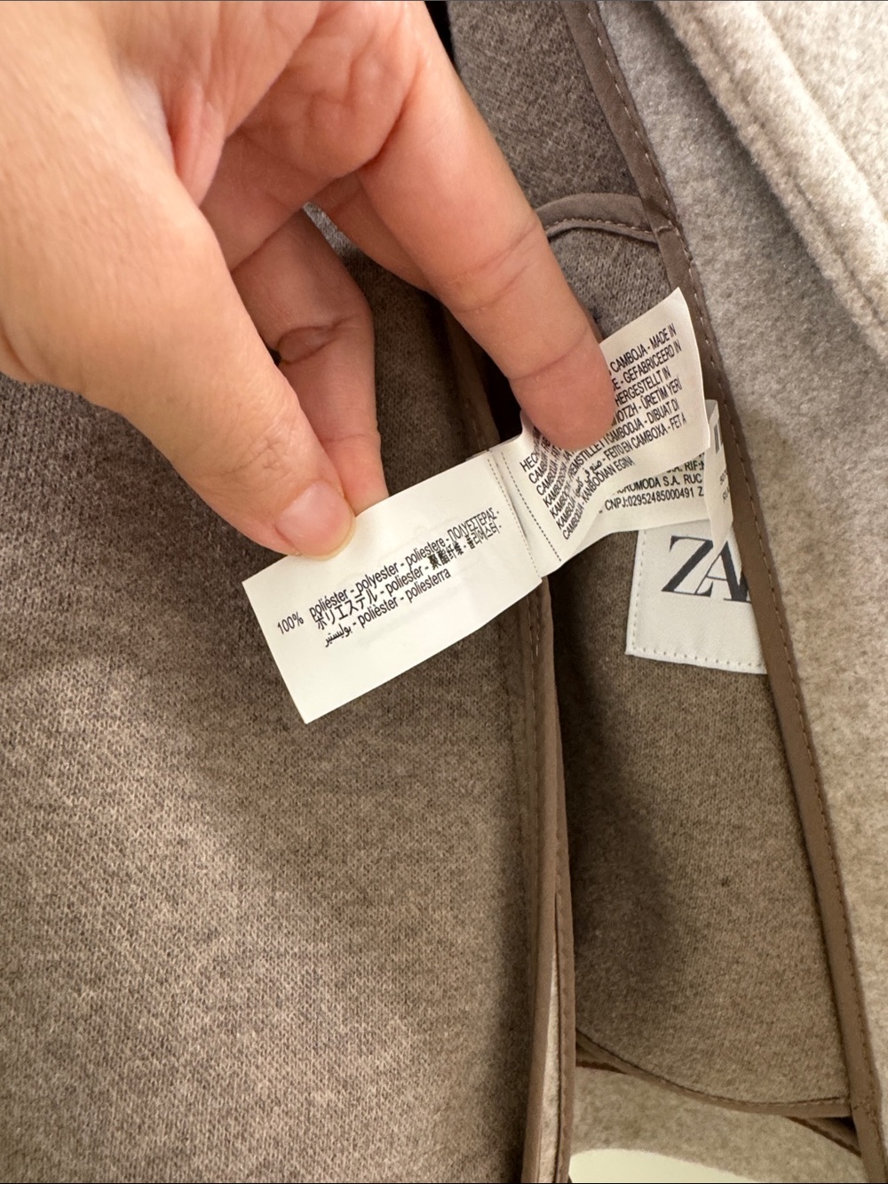 Zara Kids Beige Wool-Blend Button Pea Coat - Picture 10 of 10